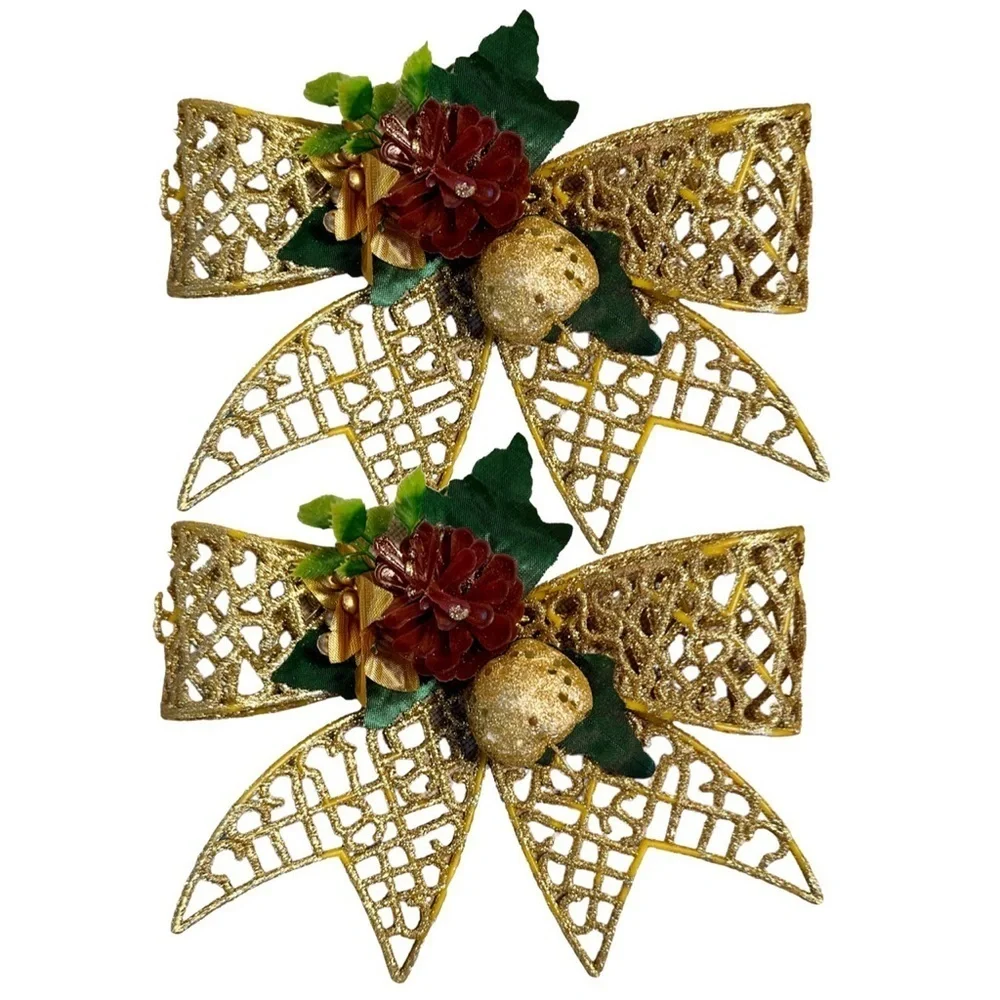 Gold Glittery Christmas Bows